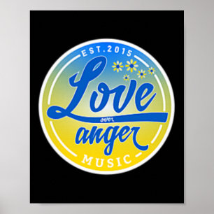 Stå med Ukraina kärlek framför ilska musik 1 Poster