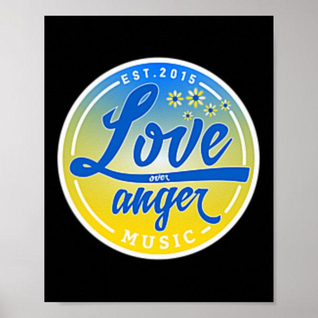 Stå med Ukraina kärlek framför ilska musik 1  Poster (Framsidan)