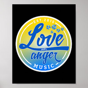 Stå med Ukraina kärlek framför ilska musik Poster