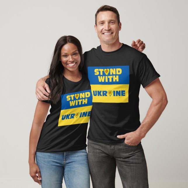 Stå med Ukraina Solroshjärtan T-Shirt (Unisex)