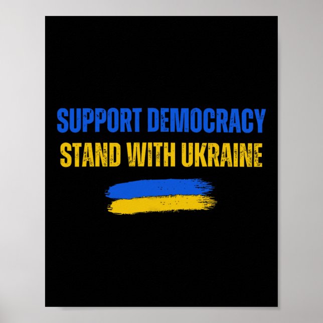 Stå med Ukraina Stöd demokrati Ukrainas flagga  Poster (Framsidan)