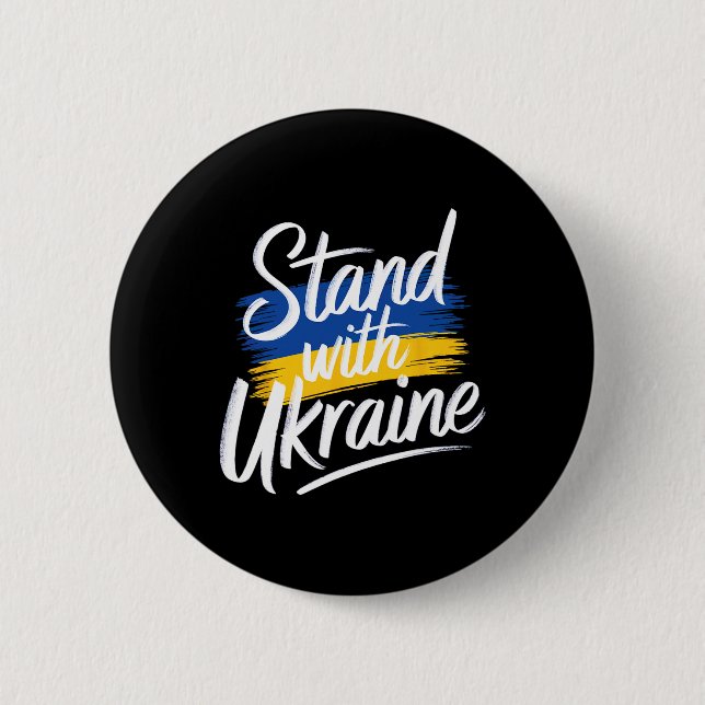 Stå Med Ukraina Stöd Solidaritet Fred Ukrain Knapp (Framsida)