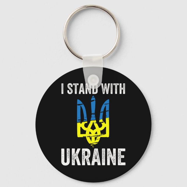 Stå med Ukraina Stöd Ukraina Motstånd Protest  Nyckelring (Framsida)
