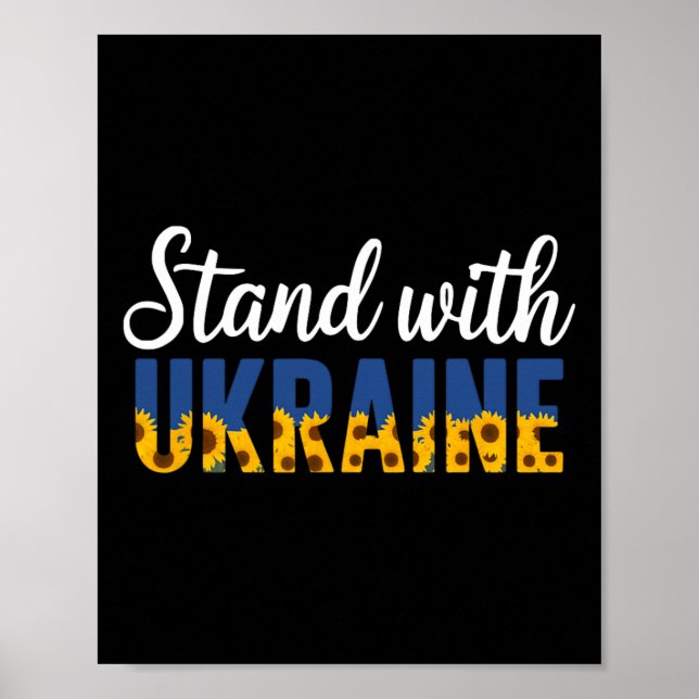 Stå Med Ukraina Ukrainsk Blomma Solros  Poster (Framsidan)