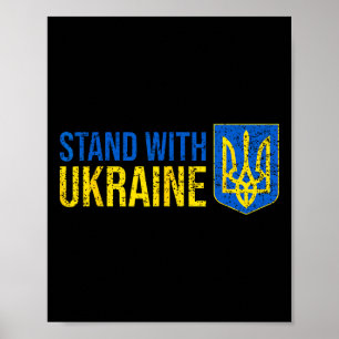Stå med Ukraina Ukrainska flaggan Vapen Ukr Poster