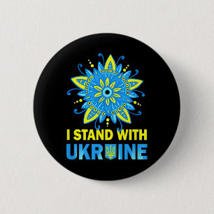 Stå Med Ukrainas Flagga Anti-Putin Nej Till Krig U Knapp