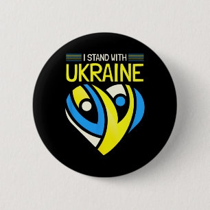 Stå Med Ukrainas Flagga Anti-Putin Säg Nej Till Kr Knapp