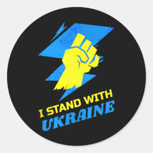 Stå Med Ukrainas Flagga Anti-Putin Säg Nej Till Kr Runt Klistermärke