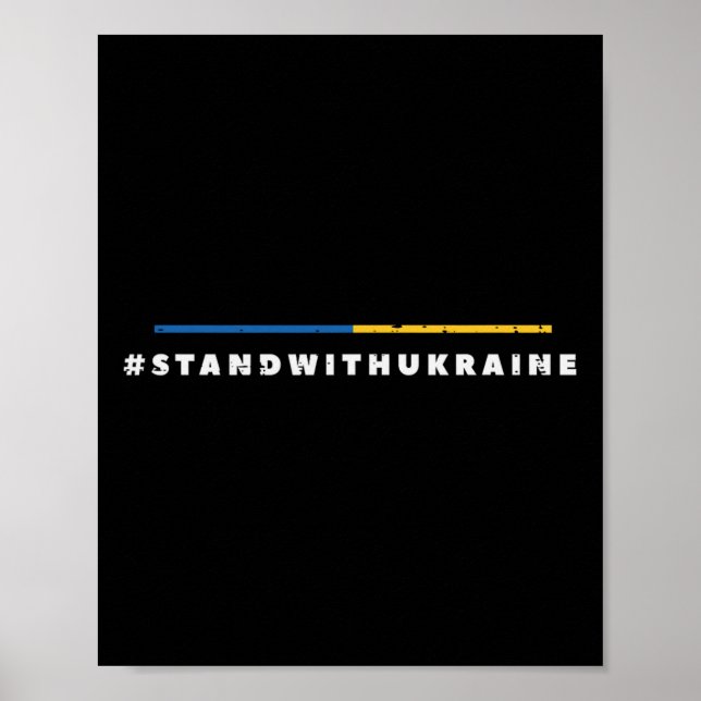 Stå Med Ukrainas Flagga Linjer Pro Ukrainska Män K Poster (Framsidan)