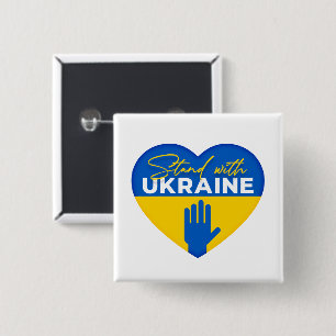 Stå med Ukrainas kvadratknapp Knapp