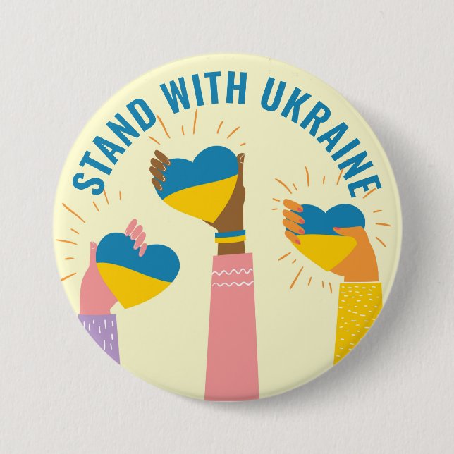 Stå med Ukrainas stödknapp Knapp (Framsida)