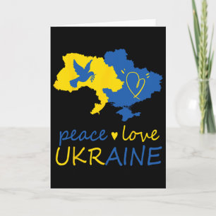 Stå med ukrainska fred kärlek Ukraina flagga Kort