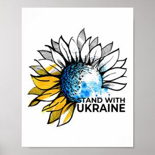 Stå med ukrainska solrosen - Ukraina stark klut Poster