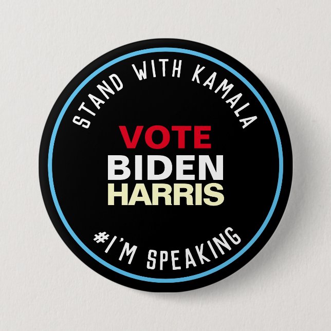 Stå mot Kamala Jag talar med BIDEN HARRIS Knapp (Framsida)