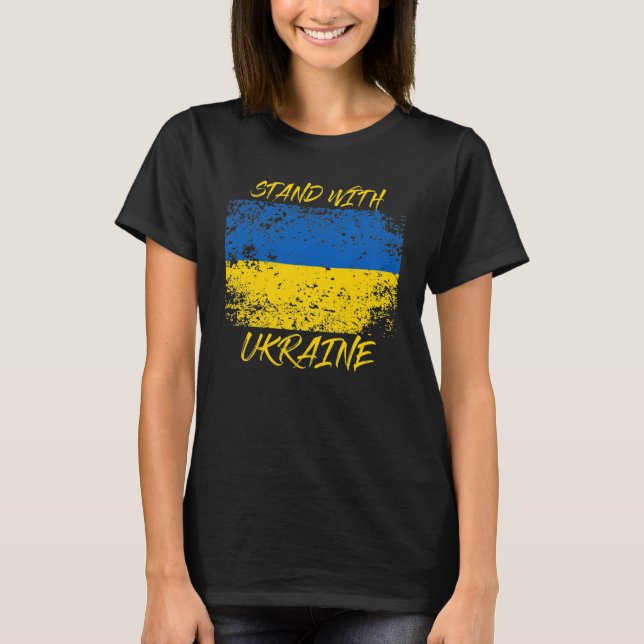 Stå mot Ukraina Distress T-Shirt (Framsida)