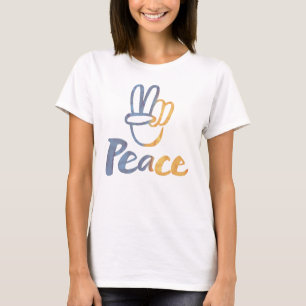 Stå mot Ukraina - FREDSsymbolen v-Sign Freedom T Shirt