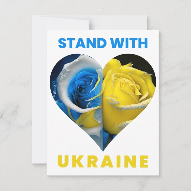 Stå mot Ukraina, Ukraina, hjärtat Flagga, Ukraina Anteckningskort (Framsida)