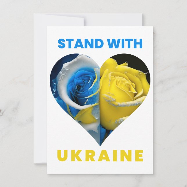 Stå mot Ukraina, Ukraina, hjärtat Flagga, Ukraina Julkort (Framsida)