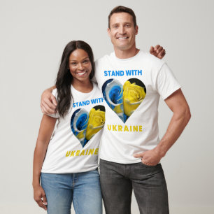 Stå mot Ukraina, Ukraina, hjärtat Flagga, Ukraina T Shirt