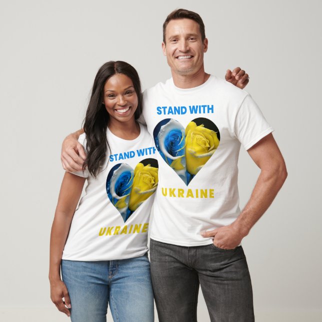 Stå mot Ukraina, Ukraina, hjärtat Flagga, Ukraina T Shirt (Unisex)