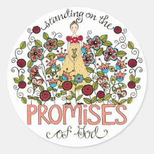 Stå på Guds löften Stickers Runt Klistermärke
