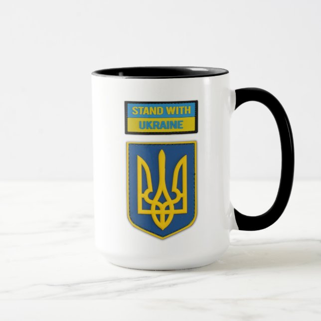 Stå på Ukrainas plåster Kaffe Mugg Kopp (Höger)