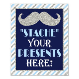 Stå Presenterna här ・ 8 x10 Mustache Skriv ut Fototryck