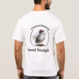 Stå raka fiskmås i skotsk tjärtmaskopi t shirt