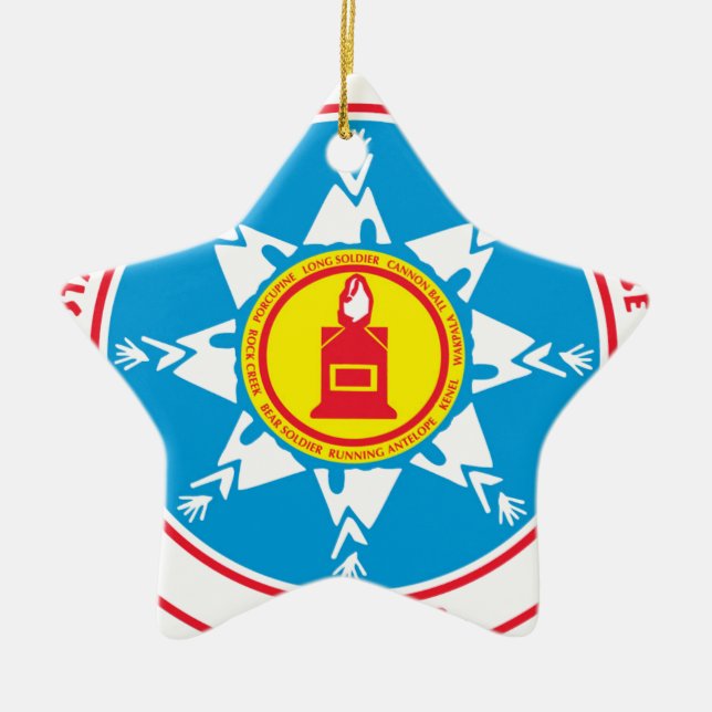 Stå stenstamlogotyp julgransprydnad keramik (Framsidan)