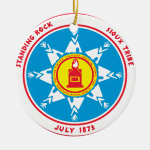 Stå stenstamlogotyp julgransprydnad keramik