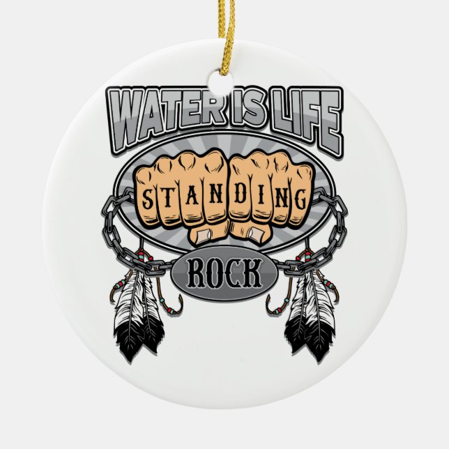 Stå stenvatten är livnävar julgransprydnad keramik (Framsidan)