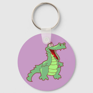 Stå tecknadalligator nyckelring
