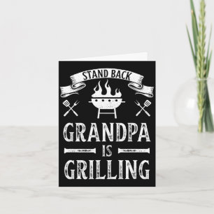Stå tillbaka farfar grillar grillad middag barbecu kort