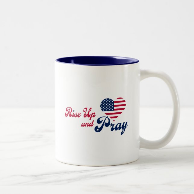 Stå Upp & Be USA Patriotiskt Två-Tonad Mugg (Höger)
