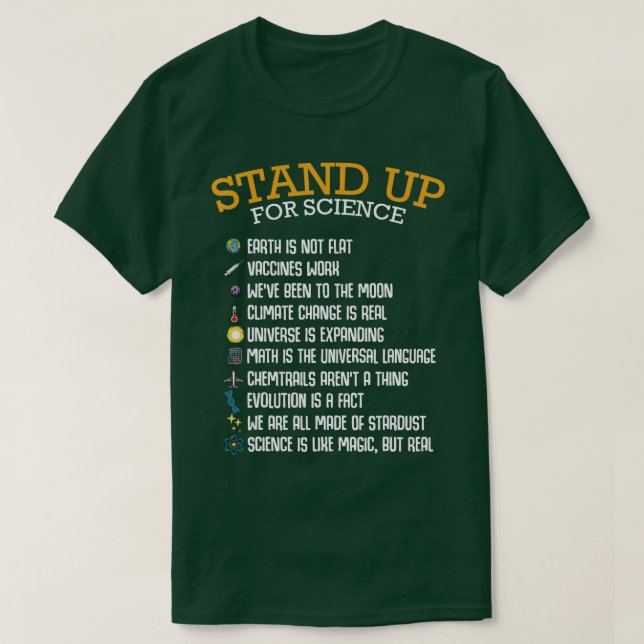 Stå upp för biolog för vetenskapliga klimatförändr t shirt (Design framsida)