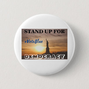 STÅ UPP FÖR DEMOKRATI #VoteBlue Knapp