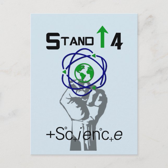 Stå upp för det vetenskapliga marschprostkortet vykort (Framsida)