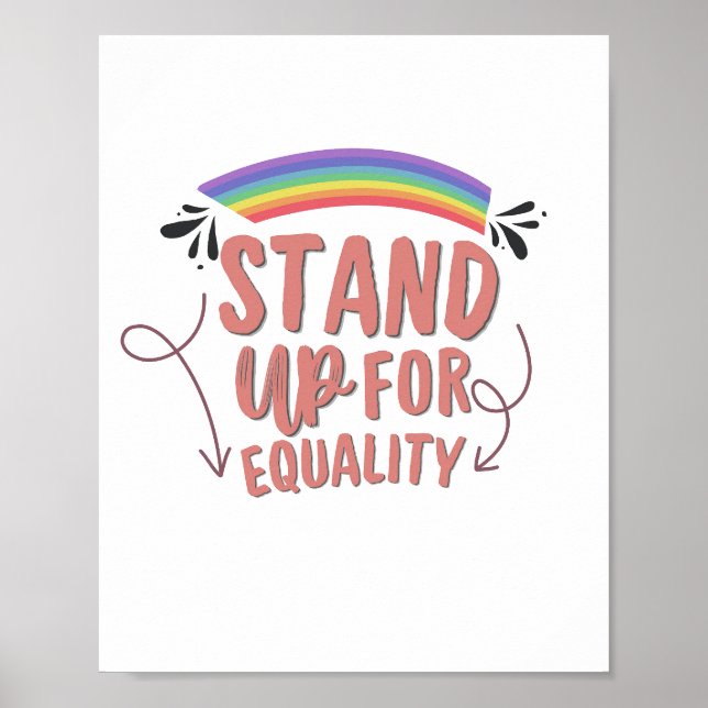 Stå upp för jämlikhet - inkluderande pride-väggkon poster (Framsidan)
