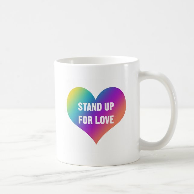 Stå upp för Kärlek (Rainbow Heart) Kaffemugg (Höger)