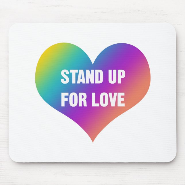 Stå upp för Kärlek (Rainbow Heart) Musmatta (Framsidan)
