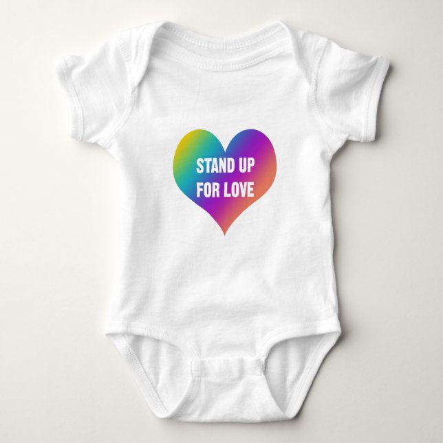 Stå upp för Kärlek (Rainbow Heart) Tee (Framsida)