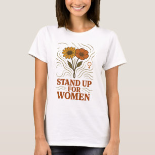 Stå upp för kvinnor Modern feministisk linjär kons T Shirt