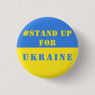 Stå upp för Ukraina - Frihet - Ukrainas Flagga Knapp