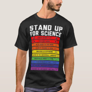 Stå upp för vetenskapliga platta jordkonspirations t shirt