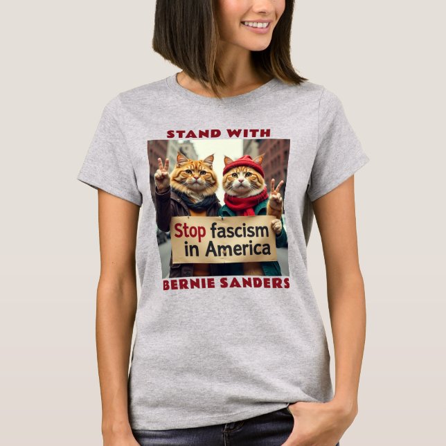 Stå upp med Bernie Sanders T Shirt (Framsida)