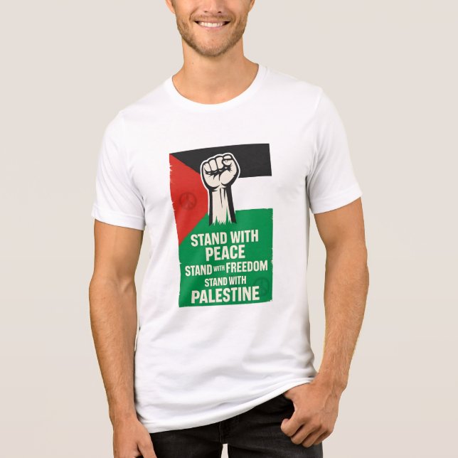 Stå upp med fredsbevarande styrkor i Palestina T Shirt (Framsida)