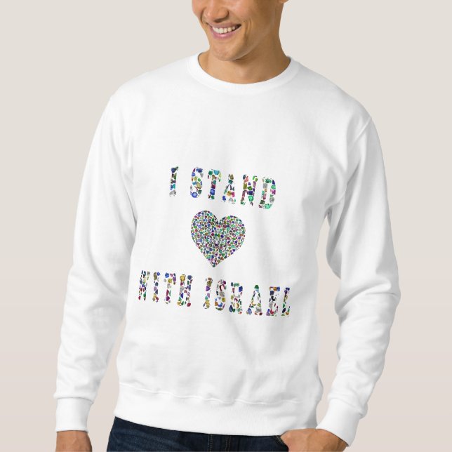 Stå upp med Israel T-Shirt Lång Ärmad Tröja (Framsida)