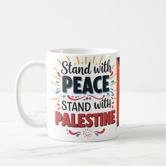Stå upp med Palestina Kaffemugg (Vänster)