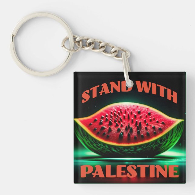 Stå upp med Palestina Solidarity Acrylic Keychain (Framsidan)