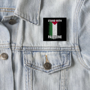 Stå upp med Palestinas fria palestinska Flagga Knapp